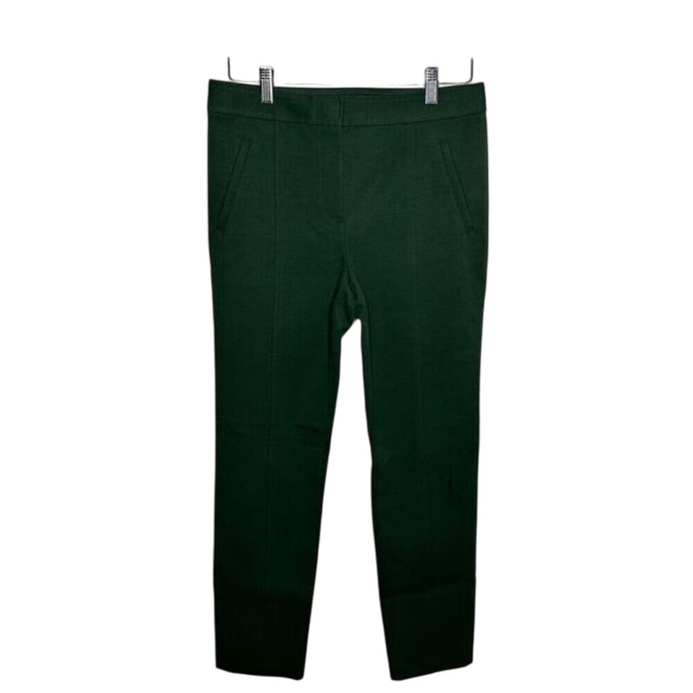 Tory Burch Dark Green Trouser‎ Pants Sz 4 Skinny Fit Mid Rise Work Wear